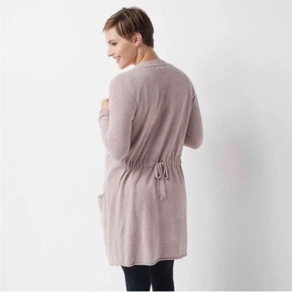 Barefoot Dreams Cozy Chic Ultra Light Back Tie Cardigan Dusty Rose Size Small - Picture 2 of 7